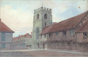 Quatremain Prints: Grammar School and Guild Chapel, Stratford-upon-Avon