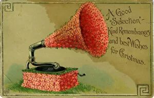 Images Dated 25th September 2017: Gramophone Christmas Card, England
