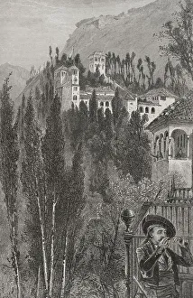 Vila Prints: Granada, Andalusia, Spain. The Generalife. 19th-century