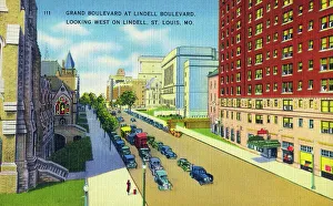 Missouri Prints: Grand Boulevard at Lindell Boulevard - St. Louis, Missouri