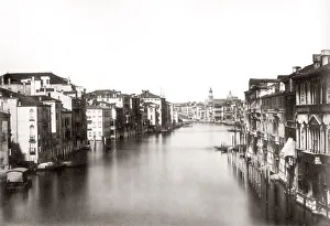 Grand canal and Rialto Bridge, Venice, Italy. c. 1880 s