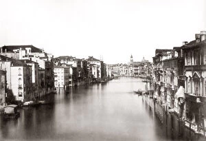 Grand canal and Rialto Bridge, Venice, Italy. c.1880 s