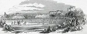 Cricketers Prints: A grand cricket match at Brighton
