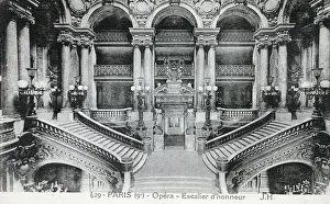 Unattributed Prints: Grand Escalier d'honneur - Paris Opera House - Paris, France