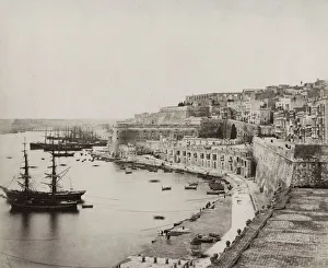 Waterfront Prints: Grand Harbour at Valletta, Malta, c. 1880 s
