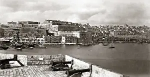 Malta Prints: The Grand Harbour at Valletta, Malta, circa 1880s