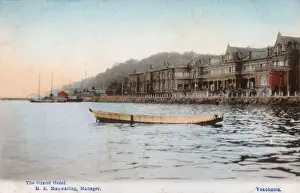Bund Prints: Grand Hotel from the water, Yokohama, Japan