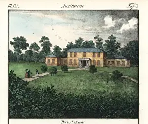 Newsouthwales Prints: Grand house in Port Jackson, New South Wales, Australia