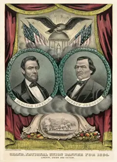 Grand national union banner for 1864. Liberty, union and vic
