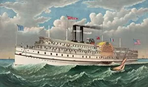 Sailing Ships Collection: The grand new steamboat Pilgrim: the largest in the world: f