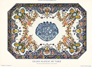 Crockery Prints: Grand platter for the table, Rouen