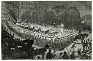 Grand procession with Edison's electric lamps, New York, USA