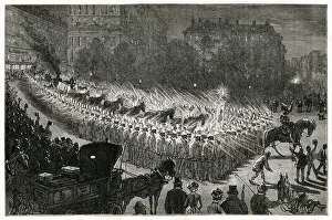Grand procession with Edison's electric lamps, New York, USA Grand procession with Edison's electric lamps, New York, USA