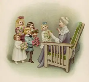Bouquets Prints: GRANDMAs BIRTHDAY C1890