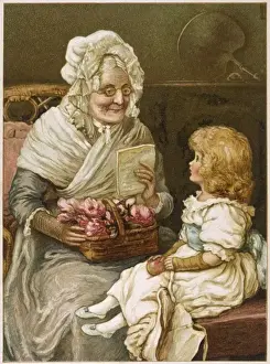 Grand Parents Prints: Grandmother / Flowers 1890