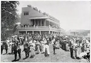 Racecourse Prints: The Grandstand and the royal balcony. Date: 1899