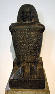 Amenhotep Gallery: Granodiorite block-statue of Amenhotep. 18th Dynasty. New Ki