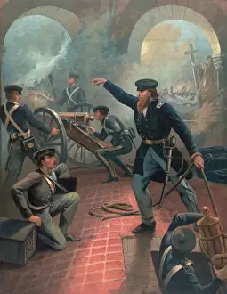 Howitzers Prints: Grant at the capture of the city of Mexico