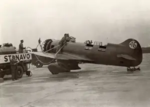 The Granville R-6H, NR14307, QED, being refuelled