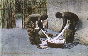 Roots Collection: Grating cassava roots, Sierra Leone, West Africa