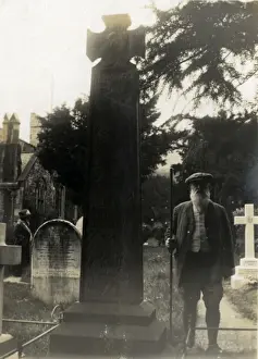 Coniston Prints: Grave Digger at St Andrews Church by Grave of John Ruskin