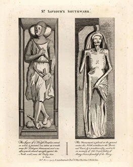 Effigy Collection: Grave effigies in St. Saviours Southwark