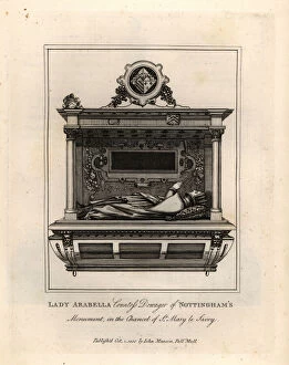 Grave effigy or Lady Arabella, Countess Dowager