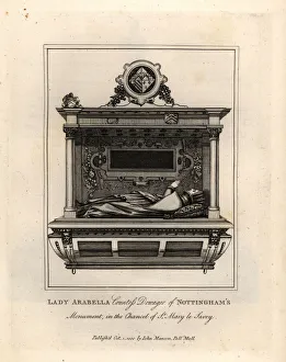 Churchyard Prints: Grave effigy or Lady Arabella, Countess Dowager