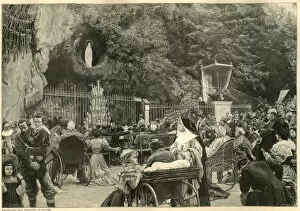 Crutch Gallery: In front of the grave well in Lourdes, France