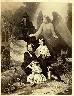 Angels Collection: Graveside Grave Death Burial Headstone Woman