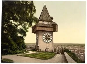 Graz Collection: Graz, the clock, Styria, Austro-Hungary