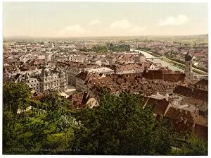 Graz Collection: Graz, view from the Schlossberg, Styria, Austro-Hungary