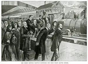 Terminus Prints: Great Central Railway Extention - First Train Leaving 1899