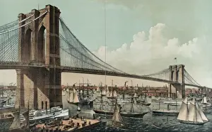 Connecting Prints: The great East River suspension bridge. Connecting the citie