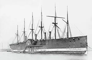 Brunel Prints: The Great Eastern being dismantled on the River Mersey