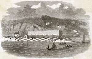 Images Dated 6th July 2011: Great Eastern Pontoon at Milford Haven, 1857