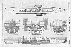 Brunels Prints: Great Eastern X-Section