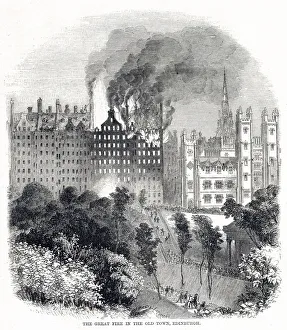 Images Dated 21st December 2018: Great fire in the old town, Edinburgh 1824