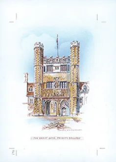 Whitworth Prints: The Great Gate Trinity College Cambridge Landscape