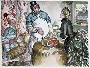 Butchers Prints: Great-grandmama chooses the Christmas Sirloin,s Spurrier