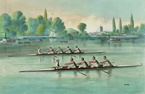 1869 Collection: The great international university boat race On the river Th