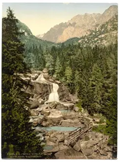 Water Fall Prints: Great Kohlbach, Middle Waterfall, Tatra, Austro-Hungary