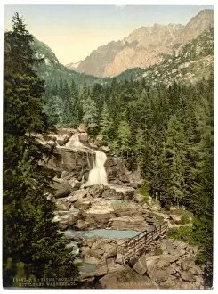 Great Kohlbach, Middle Waterfall, Tatra, Austro-Hungary