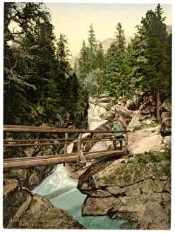 Great Kohlbach, Upper Waterfall, Tatra, Austro-Hungary