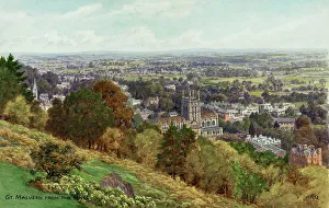 Malvern Prints: Great Malvern, Worcestershire, viewed from the hills