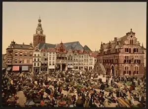 Nijmegen Prints: The great market, Nymegen (i. e. Nijmegen), Holland