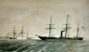 Alabama Collection: The great naval duel between the Alabama and the Kearsarge o