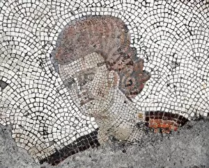 Great Palace Mosaic Museum. Byzantine style. Womans head. I