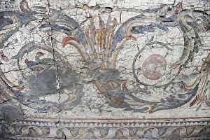 Images Dated 14th December 2013: Great Palace Mosaic Museum. Byzantine style. Acanthus frieze