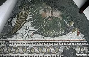 Images Dated 14th December 2013: Great Palace Mosaic Museum. Byzantine style. Maked head. Ist